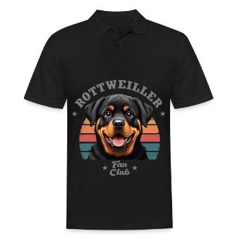 Rottweiler fan club Tshirt chien drôles - Polo Homme - noir - Devant - Kai (181cm)