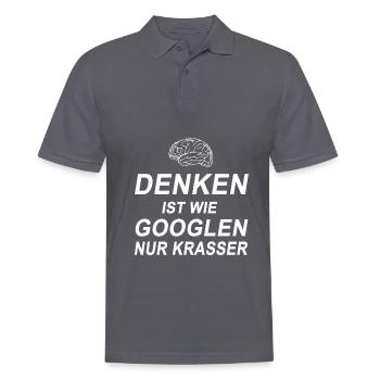 Denken ist wie Googlen nur Krasser - Männer Poloshirt - Anthrazit - Vorne - Nico (186cm)