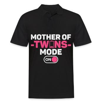 Mutter von Zwillingen Mode On Design für eine - Männer Poloshirt - Schwarz - Vorne - Kai (181cm)