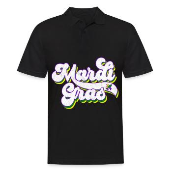 Mardi Gras 2023 retro vintage - Männer Poloshirt - Schwarz - Vorne - Kai (181cm)