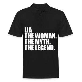 Woman Mythos Legende Name Lia - Männer Poloshirt - Schwarz - Vorne - Kai (181cm)