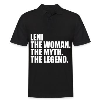 Femme, Mythe, Légende, Nom, Leni - Polo Homme - noir - Devant - Kai (181cm)
