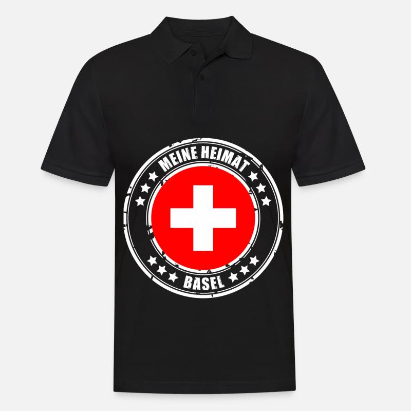 MEINE HEIMAT BASEL - Männer Poloshirt - Schwarz