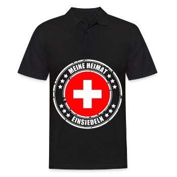 MY HOMETOWN EINSIEDELN - Men's Polo Shirt - black - Front - Kai (181cm)