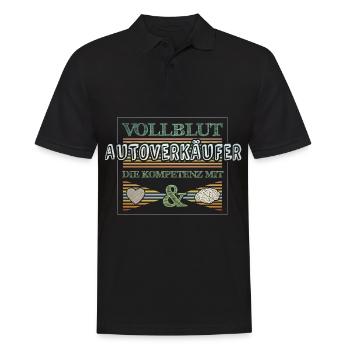Autoverkäufer - Männer Poloshirt - Schwarz - Vorne - Kai (181cm)
