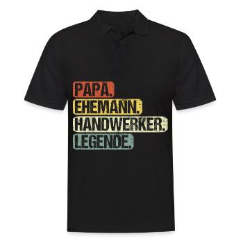 Hobby Handwerker Vater Papa für Männer Sprüche - Männer Poloshirt - Schwarz - Vorne - Kai (181cm)