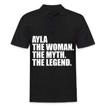 Woman Myth Legend Name Ayla - Men's Polo Shirt - black - Front - Kai (181cm)