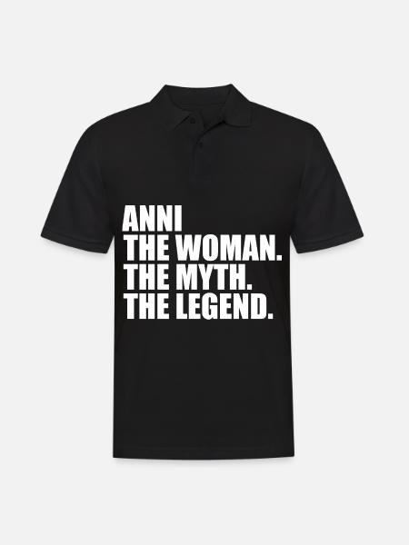 Woman Myth Legend Name Anni - Men's Polo Shirt - black