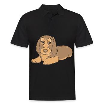 Dachshund Rauhaardackel - Männer Poloshirt - Schwarz - Vorne - Kai (181cm)
