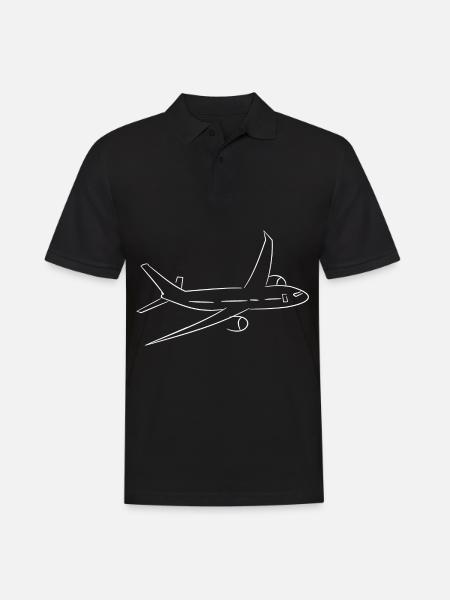 Flugzeug - Männer Poloshirt - Schwarz
