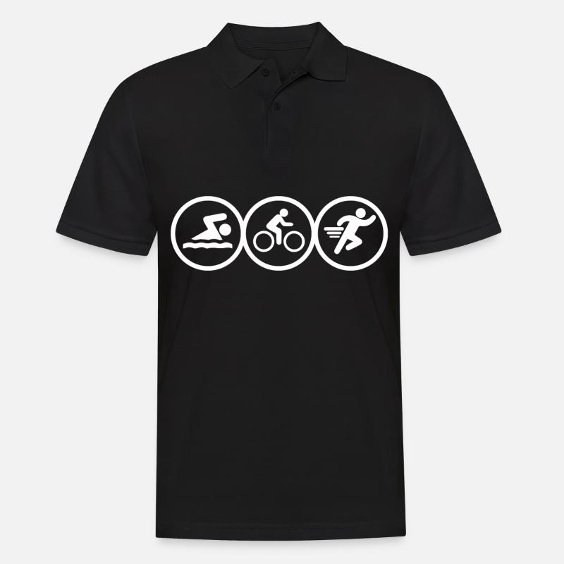 Triathlon - Männer Poloshirt - Schwarz