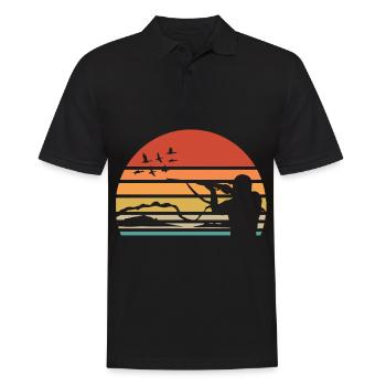 Duck Hunting Design for a Waterfowl Hunter - Men's Polo Shirt - black - Front - Kai (181cm)