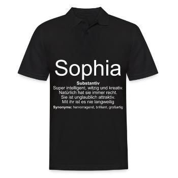 Name Definition Sophia - Männer Poloshirt - Schwarz - Vorne - Kai (181cm)