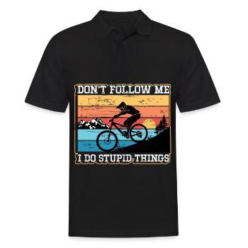 Mountainbiking MTB cycling extreme sports - Men's Polo Shirt - black - Front - Kai (181cm)