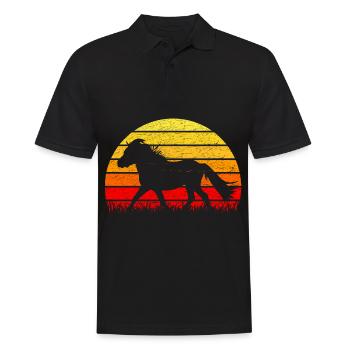 Shetland Pony Shetland Pony Lever de soleil - Polo Homme - noir - Devant - Kai (181cm)