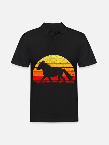 Shetland Pony Shetland Pony Sunrise - Men's Polo Shirt - black