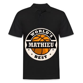 Mathieu world s best joueur de basketball - Polo Homme - noir - Devant - Kai (181cm)
