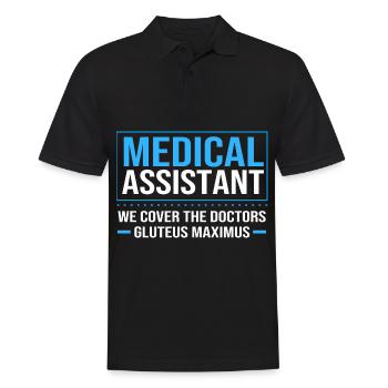 Medical Physician MFA - Men's Polo Shirt - black - Front - Kai (181cm)