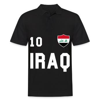 Irak Flagge Fußball Mannschaft Fan Volley Geschenk - Männer Poloshirt - Schwarz - Vorne - Kai (181cm)