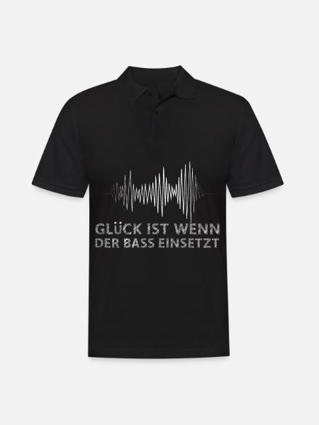 Glück Ist Wenn Der Bass Einsetzt Techno Festival - Männer Poloshirt - Schwarz