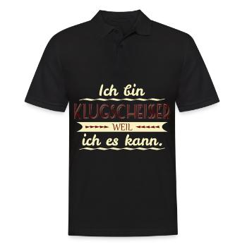 klugscheißer weil ich es kann - Männer Poloshirt - Schwarz - Vorne - Kai (181cm)