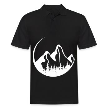 Circle - Mountain - (7) - Men's Polo Shirt - black - Front - Kai (181cm)