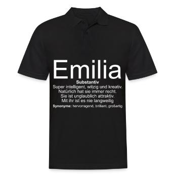 Name Definition Emilia - Männer Poloshirt - Schwarz - Vorne - Kai (181cm)