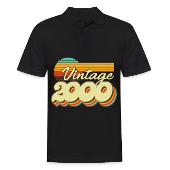 2000's Vintage Vintage Birthday Retro Gift - Men's Polo Shirt - black - Front - Kai (181cm)