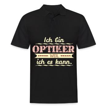 optiker weil ich es kann - Männer Poloshirt - Schwarz - Vorne - Kai (181cm)