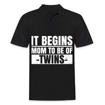 Muttertag Mutter von 2 Zitat für eine zukünftige - Männer Poloshirt - Schwarz - Vorne - Kai (181cm)
