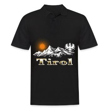 Tiroler Berge - Männer Poloshirt - Schwarz - Vorne - Kai (181cm)