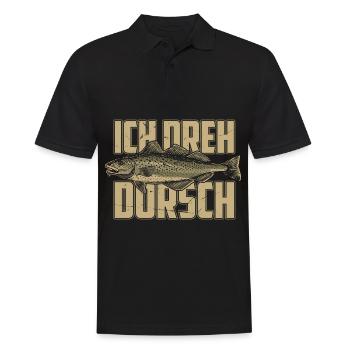 Ich Dreh Dorsch Angler Fischer Hobby Angeln - Männer Poloshirt - Schwarz - Vorne - Kai (181cm)