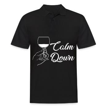 Relaxation and relaxation. Just Calm Down - Men's Polo Shirt - black - Front - Kai (181cm)