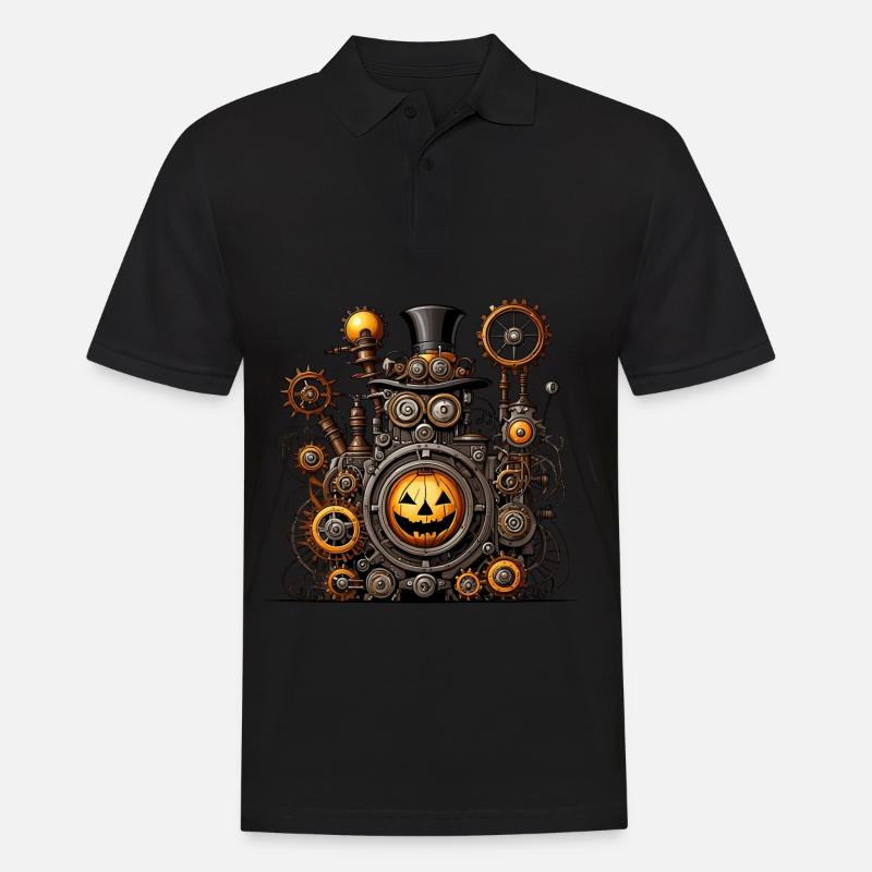 Halloween-Maschine - Männer Poloshirt - Schwarz