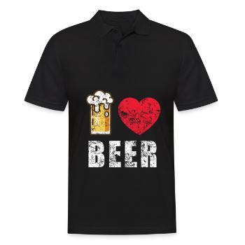 I Love Beer I Wiesn Bayern Munich - Männer Poloshirt - Schwarz - Vorne - Kai (181cm)