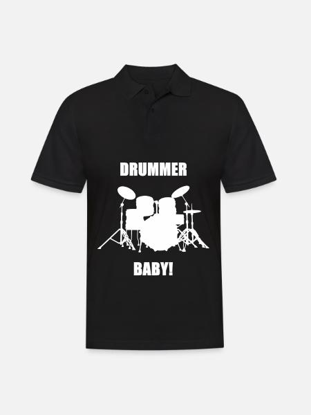 Drummer - Männer Poloshirt - Schwarz