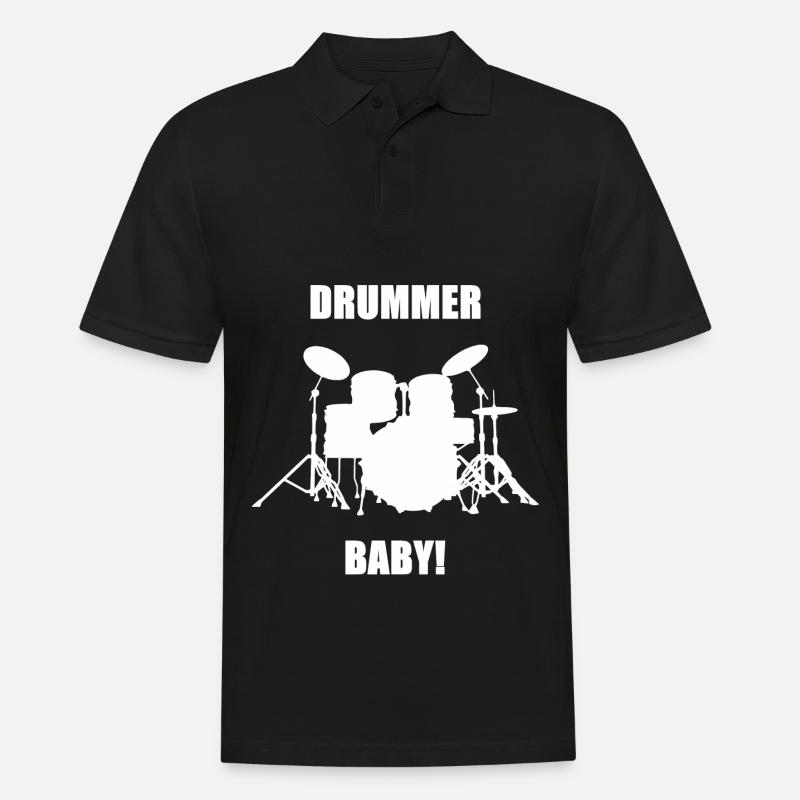Drummer - Männer Poloshirt - Schwarz