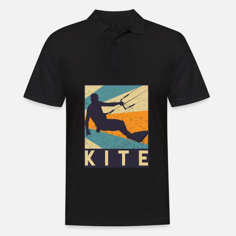 Kitesurfen - Männer Poloshirt - Schwarz