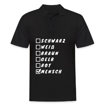 Gegen Rassismus & Gegen Rechts Spruch - Männer Poloshirt - Schwarz - Vorne - Kai (181cm)