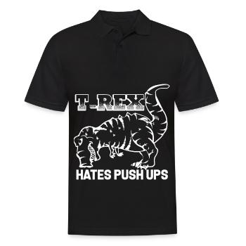 t-rex tyranno saurus liegestütze mag keine push up - Männer Poloshirt - Schwarz - Vorne - Kai (181cm)