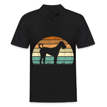 Irish Terrier Retro Vintage Gift - Men's Polo Shirt - black - Front - Kai (181cm)
