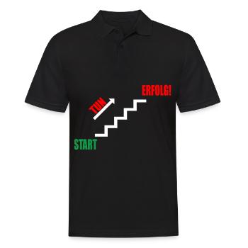 Treppe Erfolg durch Tun - Männer Poloshirt - Schwarz - Vorne - Kai (181cm)