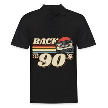 90s Outfit Back to the 90s Retro Party - Men's Polo Shirt - black - Front - Kai (181cm)