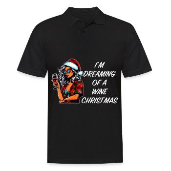 Funny Christmas Wine Christmas Alcohol Women - Men's Polo Shirt - black - Front - Kai (181cm)