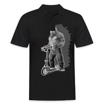 Elektroroller E-Roller King Kong Geschenkidee - Männer Poloshirt - Schwarz - Vorne - Kai (181cm)