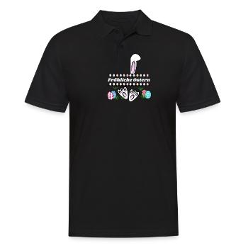 Fröhliche Ostern - Männer Poloshirt - Schwarz - Vorne - Kai (181cm)