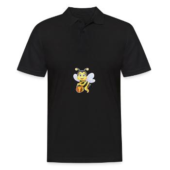 Abeille au miel Rucher en nid d’abeille - Polo Homme - noir - Devant - Kai (181cm)