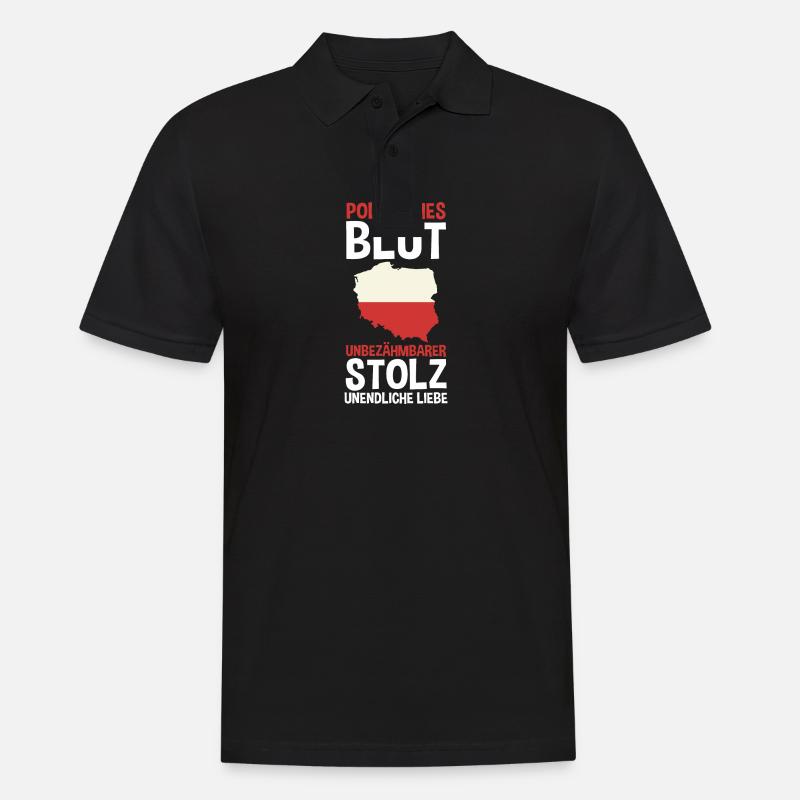 Pole Polnisch Polen - Männer Poloshirt - Schwarz