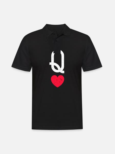 Queen of heart Card player - Men's Polo Shirt - black