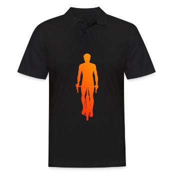 Bicycle Cyclist Men Bicycle Cycling - Men's Polo Shirt - black - Front - Kai (181cm)